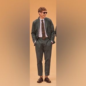 J crew garment dye cotton/ linen chino suit NWT